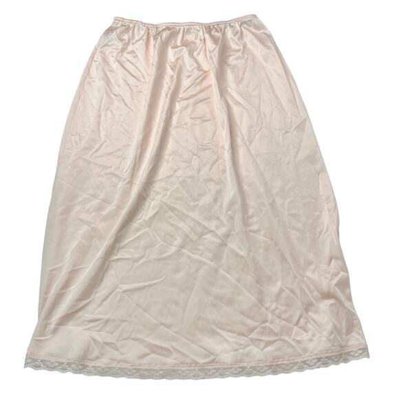Warner's VTG Perfect Measure Lace Trim Nylon Half Slip Skirt Light Pink Large - Picture 1 of 6